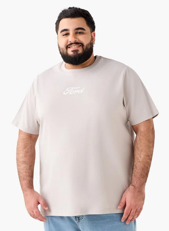 ماكسيم Men Regular Fit Crew Neck Short Sleeves Mustang Ford Print T-shirt